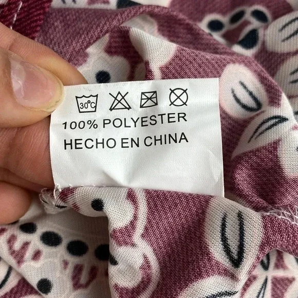 NWT burgundy floral lace print maximalist maxi feminine shift dress  medium - Picture 7 of 12